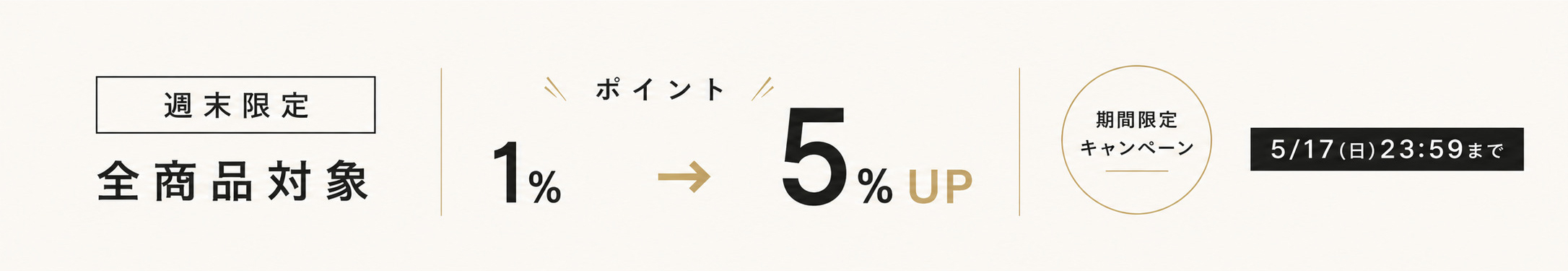 全商品ポイント5％UPキャンペーン