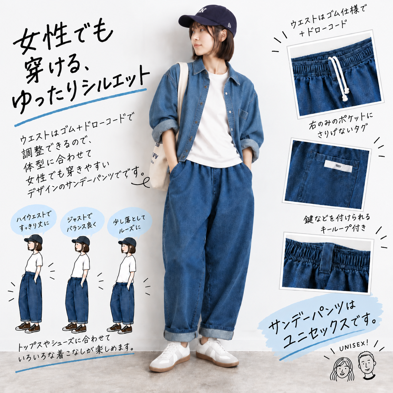 女性にもおすすめのSUNDAY PANTS DENIM