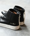 EARLE アール スニーカー ハイカット バックジップ 黒 ブラック