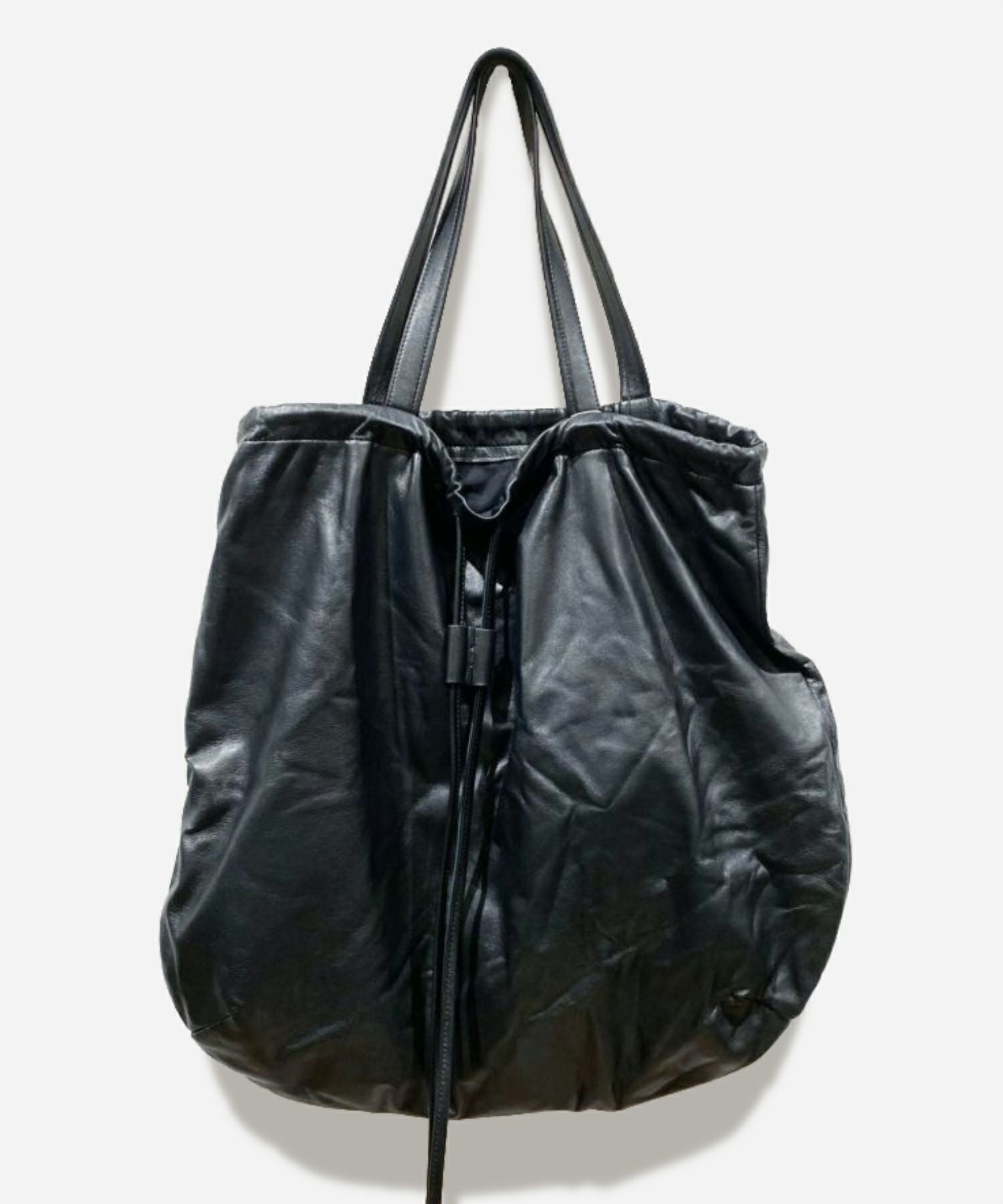 MARIA JOBSE ビッグショッパー　BLACK leather MARIA JOBSE CIRCULAR SHOPPER LARGE 0084S-L | VDS BIRDS EYE