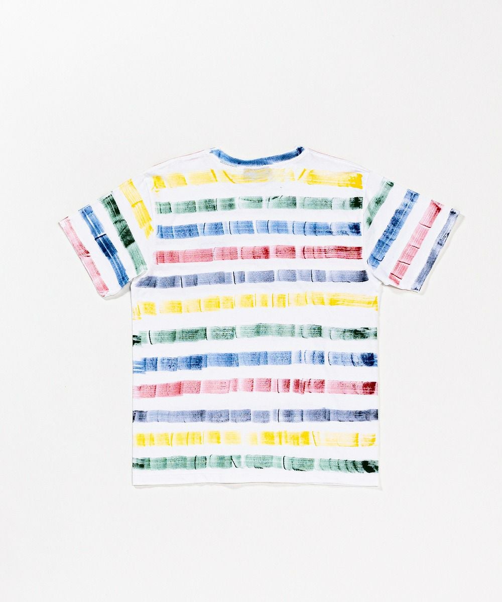 ACANTHUS アカンサス ボーダー Tシャツ 半袖 ハンドプリント