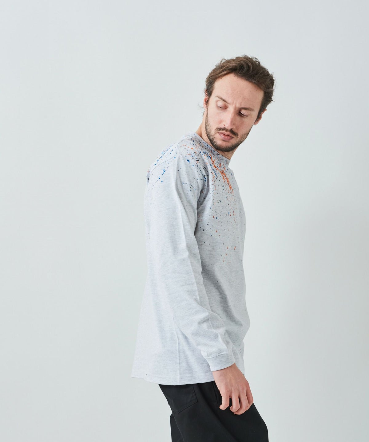 ACANTHUS アカンサス ペンキ加工 Tシャツ 長袖 カットソー ブランド