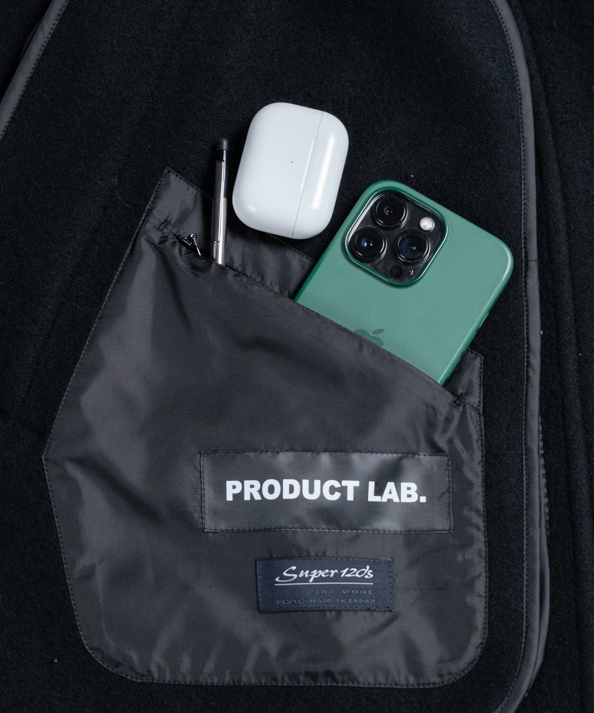 PRODUCT LAB プロダクトラボ ダブルフェイスノースリーブコート ウール素材