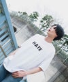 NOPE ノープ LOVE HATE ラブ ヘイト 前後・表裏両方着られる リバーシブル 2way Tシャツブランド