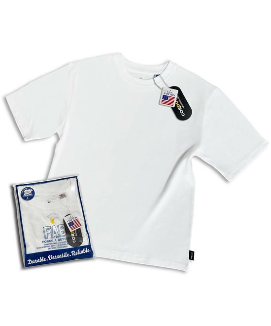 FORCE A BETTER フォースアベター コーデュラTシャツ ワイドシルエット ビッグシルエット リラックス 白 ホワイト