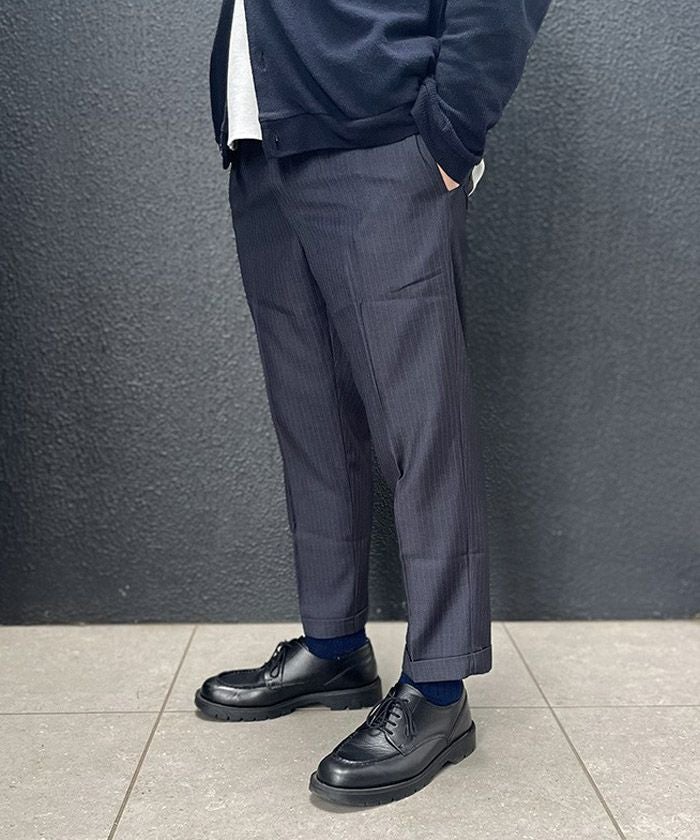 VOIRY ヴォイリー ドレスメーカースリムパンツ DRESSMAKER PANTS-SLIM GRAY-STRIPE