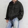 MILITARY【DEAD STOCK】[黒染め]チェコ軍 フライフロント ワークシャツジャケット