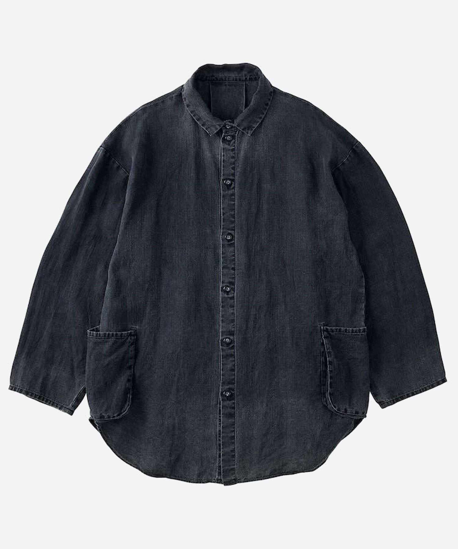 Porter Classic BLACK LINEN SHIRT JACKET PC-021-3885 | VDS BIRDS EYE