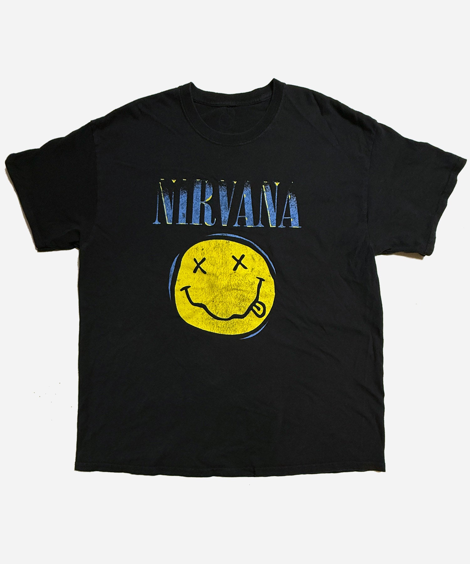 NIRVANA スマイリーフェイス ヴィンテージTシャツ ブラック Mサイズ VINTAGE NIRVANA スマイリーフェイス Tシャツ | VDS BIRDS EYE